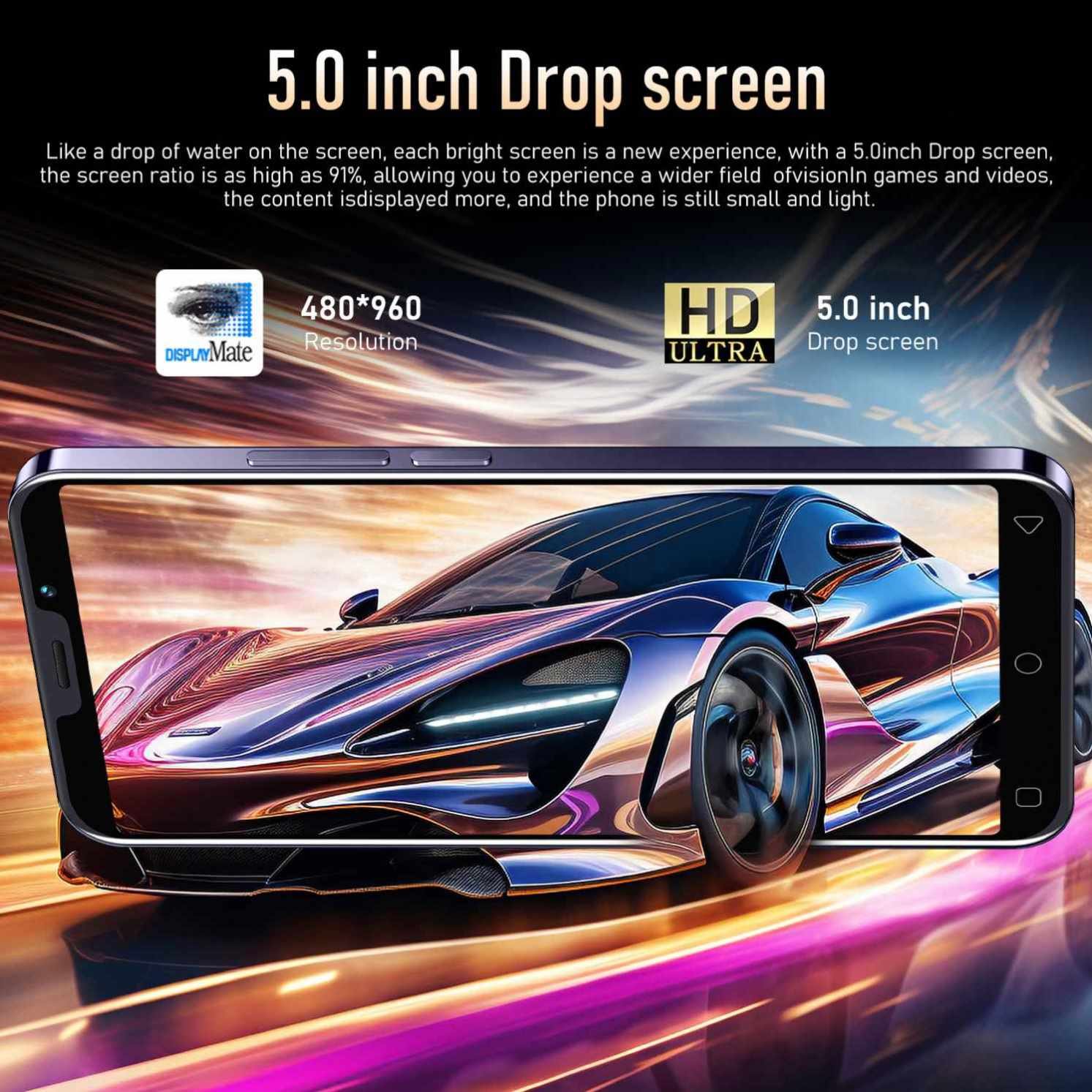 Cheap Chinese Mobile Phones Android 5.0 inch 1GB+8GB Google Play Store Smart phones MTK6580 Dual Sim 2MP+2MP Original Cellphones